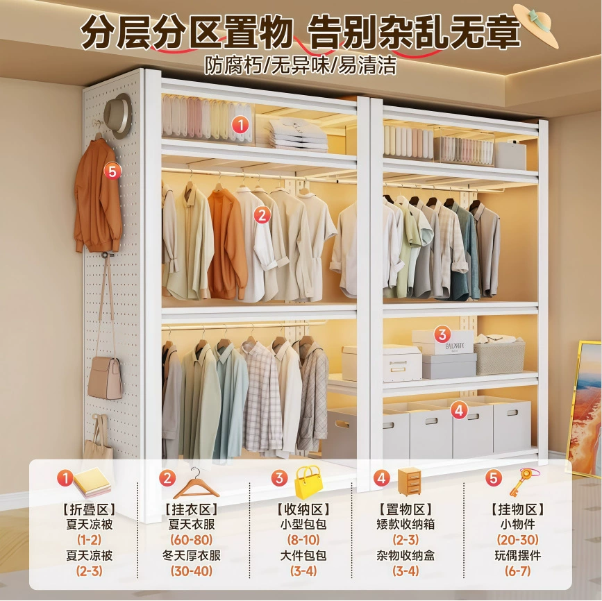Storage Rack Freestanding Wardrobe Hanger Steel — shoe storage wholesale pick on ShoeVault