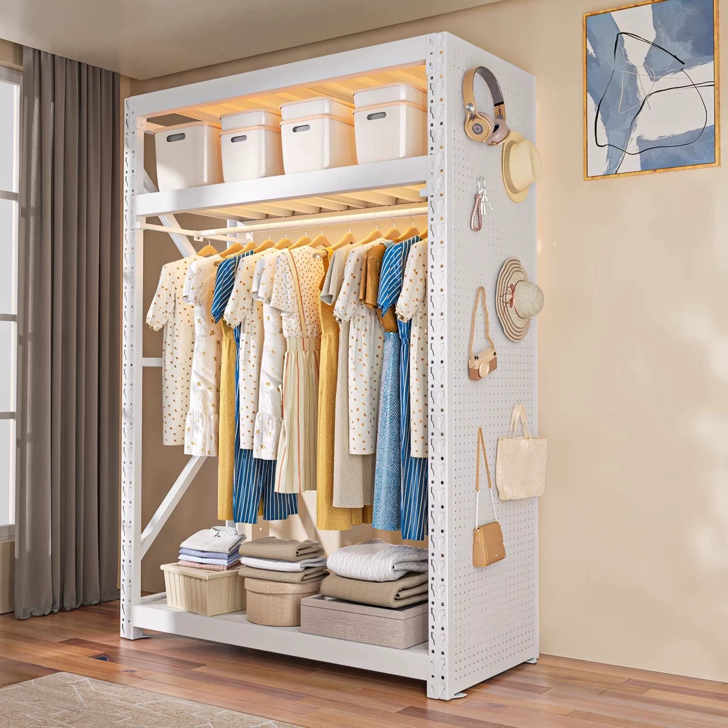 Wardrobe Closet Shelving Unit Garment Rack Freestanding Wardrobe — shoe storage wholesale pick on ShoeVault