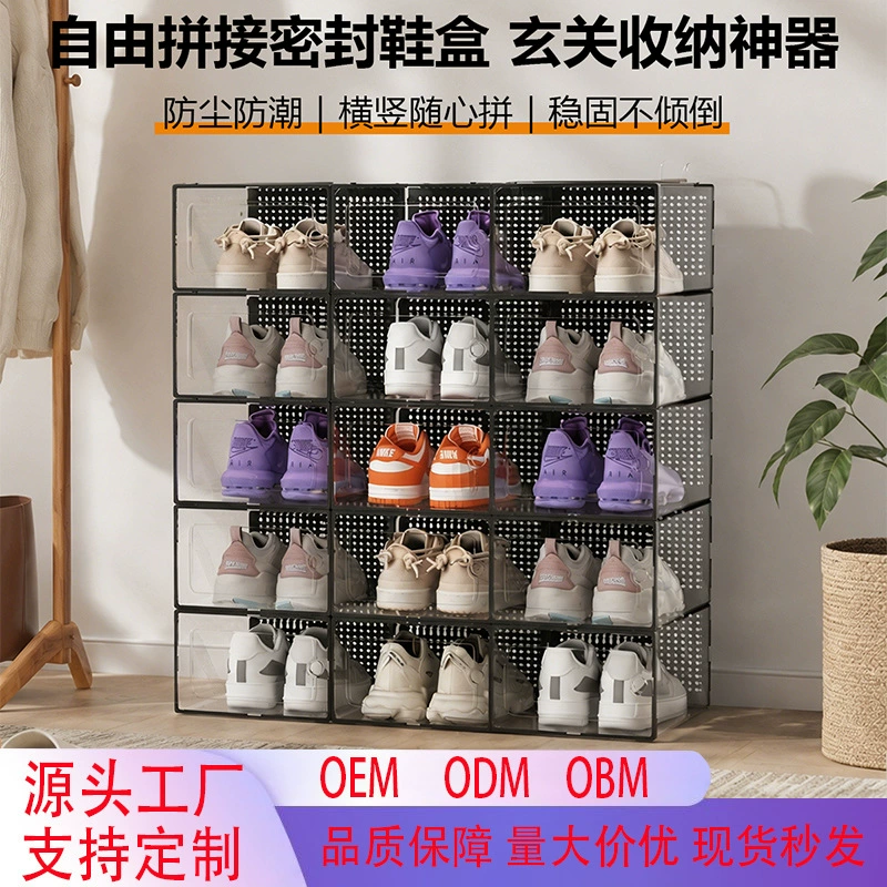 Shoe Box Foldable Plastic Clear 34.5*17*23 — shoe storage wholesale pick on ShoeVault